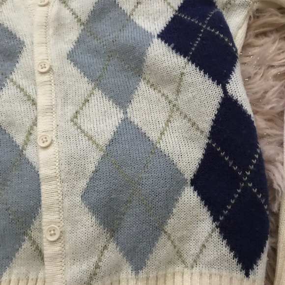 Cotton Argyle Sweater 💙🤍💚 - Picture 5 of 9